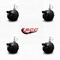 Service Caster 2'' Black Metal Hood Twin Caster Locking Nylon Wheel 5/16 Thread Stem, 4PK SCC-TS02S50D-NYS-FB-B-5161812-4 - alternate 4